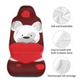 thumbnail image 6 of Easy to Install Car Universal Seat Cover, Red Love Bear Four Seasons Universal Front Seat Cover, 2-Piece, 6 of 8