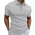 thumbnail image 3 of JTieacloth Summer Shirt for Mens Mens Waffles Knit Shirts Short Sleeve Slim Fit Golf Casual Tee Shirts Gray XXXL, 3 of 6