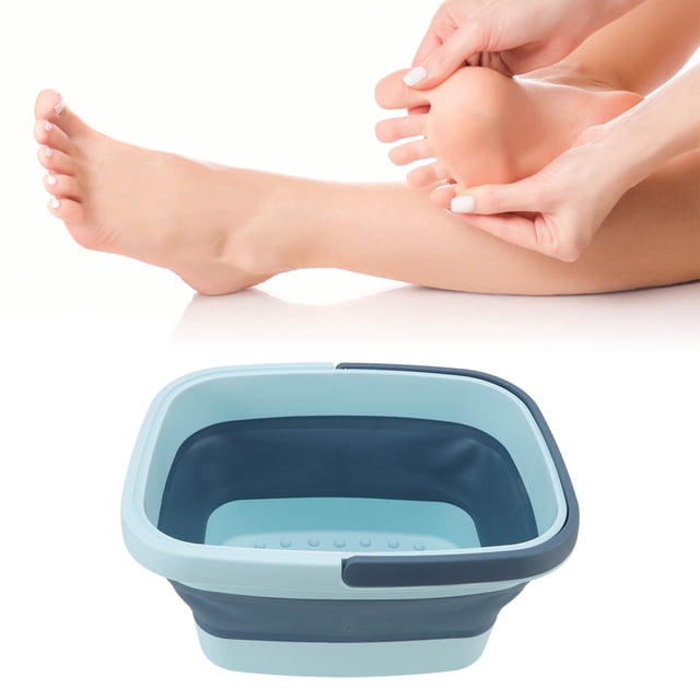 Cubo De Silicona Para Masaje De Pies, Bañera Portátil Para Pies, Bañera Plegable Para Pies Con Asa, Bañera De Spa Para Pies Secos Y Agrietados, Remojo De Pedicura, Lavabo De