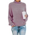 thumbnail image 1 of Suéter de gran tamaño con cuello alto y manga larga para mujer XXL jinwen suéter de mujer de gran tamaño, 1 of 6