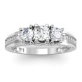 thumbnail image 3 of Dazzlingrock Collection 1.00 Carat (ctw) 14K Diamond Vintage Bridal 3 Stone Engagement Ring 1 CT, White Gold, Size 6, 3 of 3