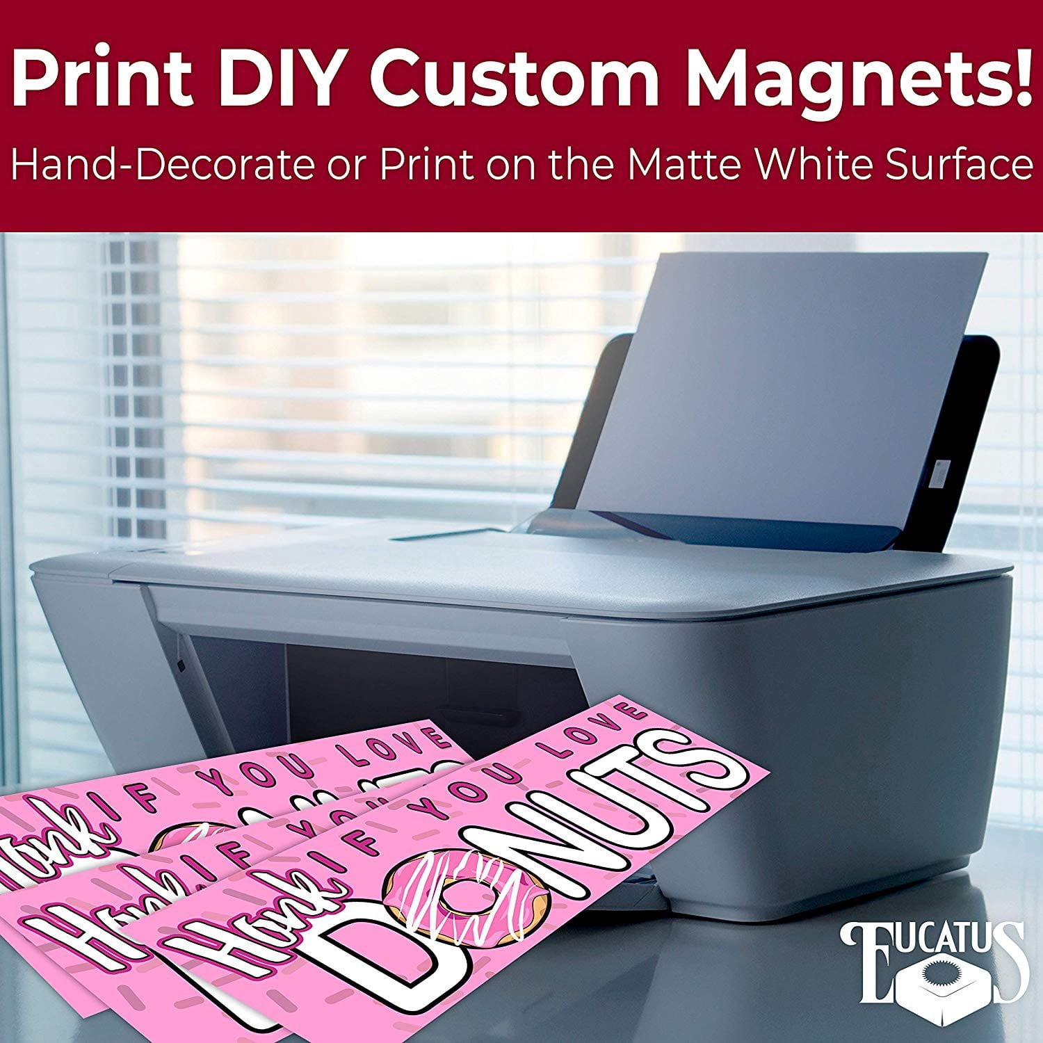 Eucatus 4" x 12" White DIY Magnetic Sheet for Personalized Signs, 25 Pack