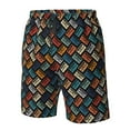 thumbnail image 2 of Yiaed Retro Tape Print Men's Swim Trunks with Lining Quick Dry Sports Shorts Beach Shorts Boardshorts-Small, 2 of 5