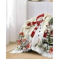 thumbnail image 2 of Beige Christmas Snowman Sofa Couch Covers for Dogs, Washable Sofa Throw Cover Single Slipcovers for Armchair, Xmas Truck Poinsettia Flower Snowflake Couch Protector Towel Blanket M 71''x91'', 2 of 8