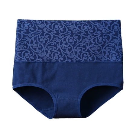Rovga Underwear Women Solid Color Cotton High Waist Undies Female Comfy Stretch Panty