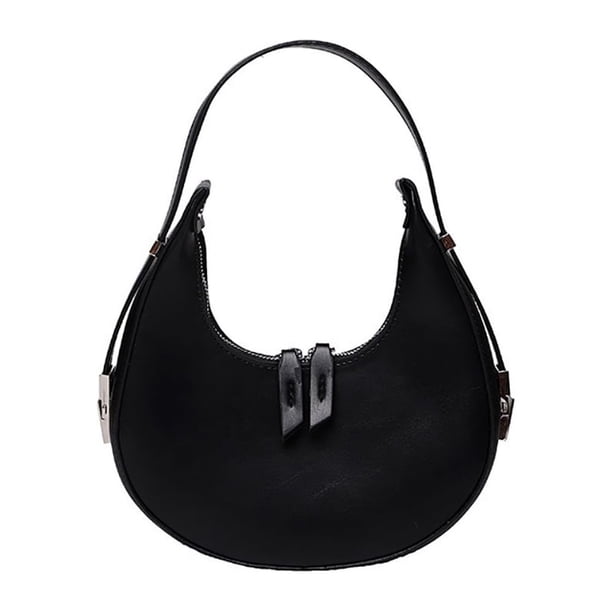 Bolso de mano de cuero de moda para mujer, estilo hobo, con forma de media luna, para hombro y debajo del brazo