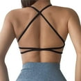thumbnail image 6 of 2025 Strappy Yoga Sports Bras for Women Padded Criss-Cross Back Tank Tops, 6 of 6