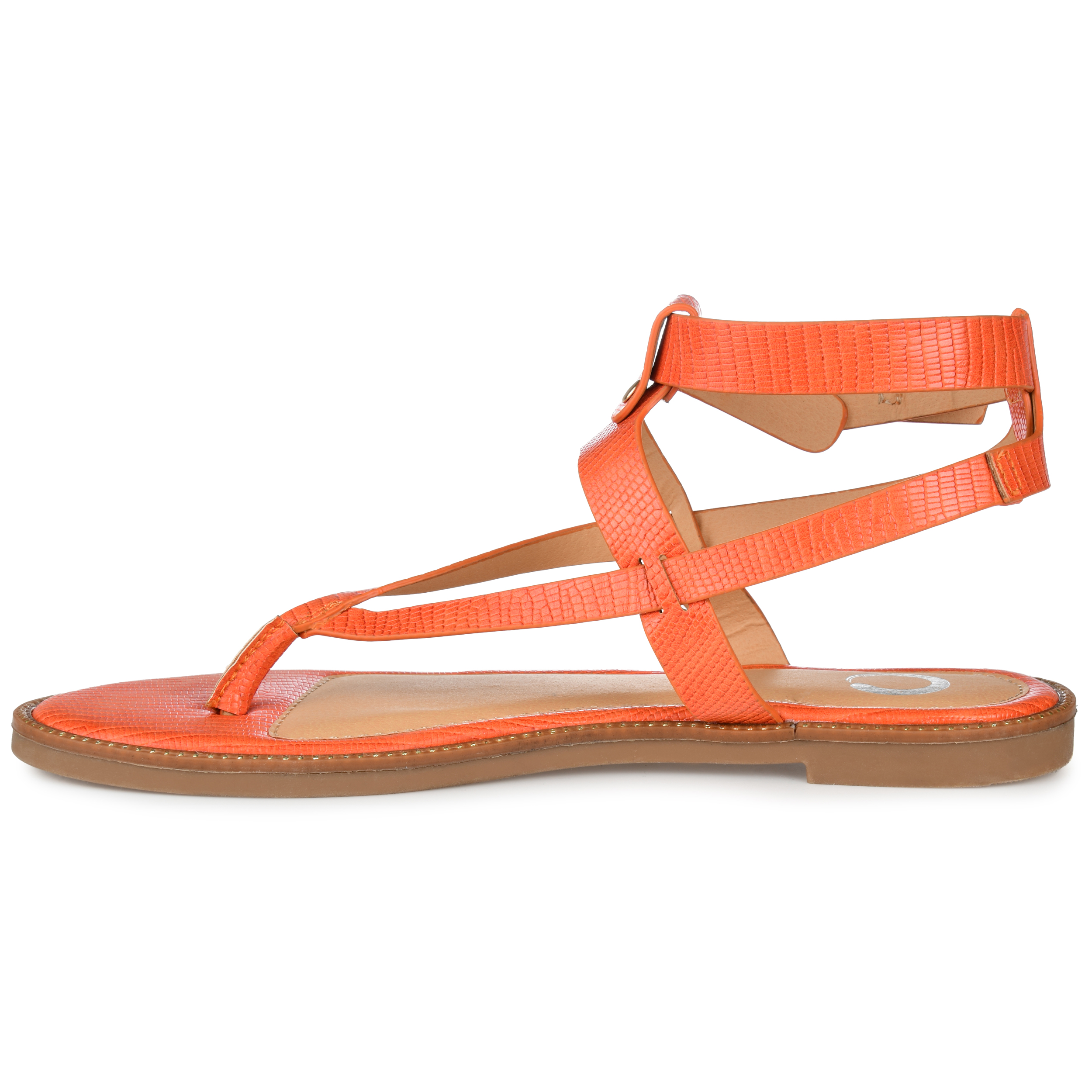 Journee Womens Tangie Multi Strap Flat Sandals