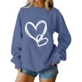thumbnail image 5 of Aoiroe Y2k Outfits For Women Womens Fashion Heart Sweater Sweatshirt For Women Trendy Crew Neck Sweatshirts Women Valentines Day Sweaters For Women Women Winter Tops Womens Warm Tops Navy 2XL, 5 of 9