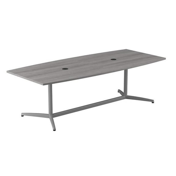 96W x 42D Conference Table with Metal Base in Platinum Gray - Engineered Wood