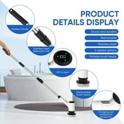 Purevigil Electric Spin Scrub - Cordless Bathroom Shower Scrubber with 7 Replaceable Brush Heads, 2 Speeds