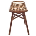 thumbnail image 4 of Maklaine Modern Rattan Bench with Curving Seat in Marble Brown, 4 of 7