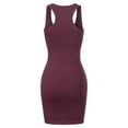 thumbnail image 4 of Made by Olivia Women's Fitted Sleeveless Sexy Body-Con Racer-Back Round Neck Mini Dress, 4 of 4