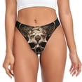 thumbnail image 1 of Balery Metal Style Horned Skull Tangas de Algodón para Mujer con Estampado – Ropa Interior Sexy, Transpirable, G-string-X-Large, 1 of 6