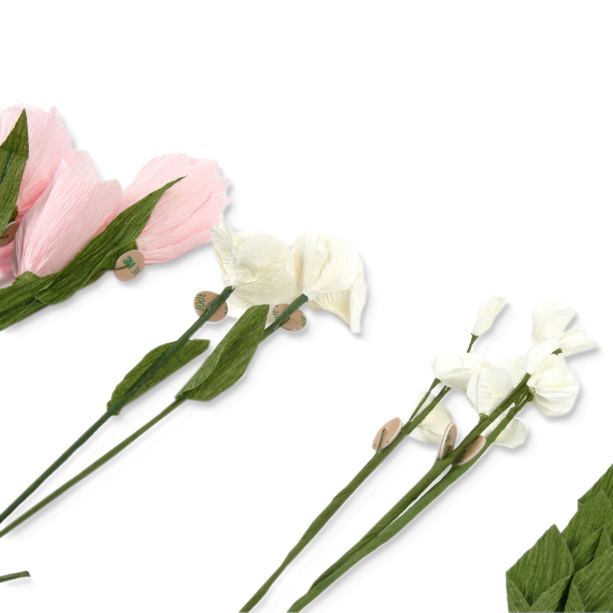 Blue Moon Studio 3D Wall Blooms Décor Peel and Stick Blush Crepe Paper Flowers (Set of 12), by Blue Moon Studio