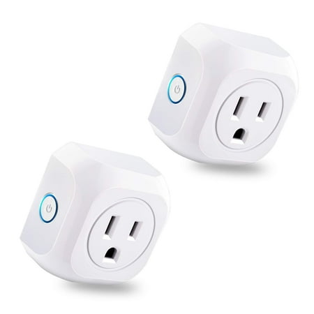Smart Plug 2 Pack Wifi Enabled Mini Outlets Smart Socket, Compatible with Alexa & Google Assistant, No Hub Required, Timing Outlet Remote Control your Devices from (Best Smart Plug Alexa)