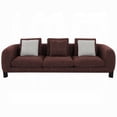 thumbnail image 2 of Meru Sofa w 3 Accent Pillows, Maroon Wine Red Tweed Fabric, 109 Inch, 2 of 3