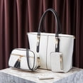 thumbnail image 3 of ZTTD Women's Tote Bags Fashion Lady Leather Four Piece Shoulder Bag Wallet Shoulder Bag Portable Crossbody Bag Women's Bag, 3 of 5
