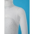 thumbnail image 5 of YEAHDOR Kids Girls Sparkling Long Sleeves Ballet Gymnastics Leotard Ice Figure Skating Dress White 16, 5 of 7