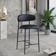 thumbnail image 2 of Meridian Furniture Lupita Black Vegan Leather Counter Stool (Set of 2), 2 of 11