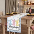 thumbnail image 6 of Happy Easter Cotton Linen Table Runner for Dining Kitchen, Colorful Rabbits Cartoon Blue Plaid Wedding Outdoor Party Tablerunners Decoration, Dresser Scarf Coffee Tablecloth Runners 13x90 Inches, 6 of 8