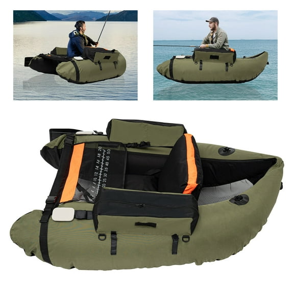 TFCFL Portable Inflatable Boat Fishing Boat Raft Sport Outdoor Fishing Boat with Backrest Adjustable