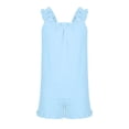 thumbnail image 5 of BOOMNY Girls 2 Peice Homewear Outfits Summer Loungewear Set for Girls Sleeveless Casual Solid Color Tops Shorts Cozy Sleepwear Sets, 5 of 7