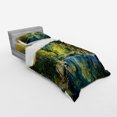 thumbnail image 2 of Ambesonne Nature Bedding Set 3 Pcs, Autumn Forest Landscape, Twin, Green Blue Yellow, 2 of 2