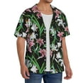 thumbnail image 4 of Wukai Lilies Flowers Men's Casual Short-Sleeve Button Down Shirt - Lightweight Summer Dress Shirt for Daily Wear-X-Large, 4 of 7