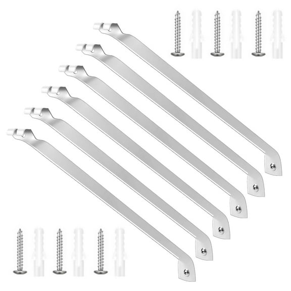 6pcs Stainless Steel Wire Rack Brackets for Closet and Retail Shelving