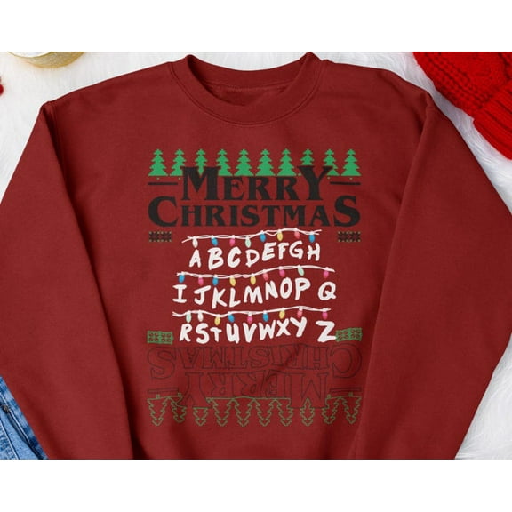 Stranger Christmas Funny Show Merry Christmas Celebration Xmas Gift Crewneck Sweatshirt
