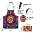 thumbnail image 3 of Colorful Tie Dye Luminous Mandala Pattern Apron-Garden Aprons for Women with Pockets-Cotton Linen Waterproof Kitchen Cooking Gardening Aprons Adjustable for Kitchen,Cooking,BBQ and Salon 33x27 Inch, 3 of 7