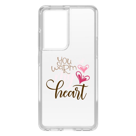 DistinctInk Clear Hybrid Case for Samsung Galaxy S21 Ultra (6.8" Screen) - Coffee - Raised Bezel Screen Guard