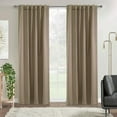 thumbnail image 1 of Loft Living Mitchel Light Filtering Raw Silk Dual Header(Back Tab/Rod Pocket) Single Curtain Panel 54" x 84" in White, 1 of 5