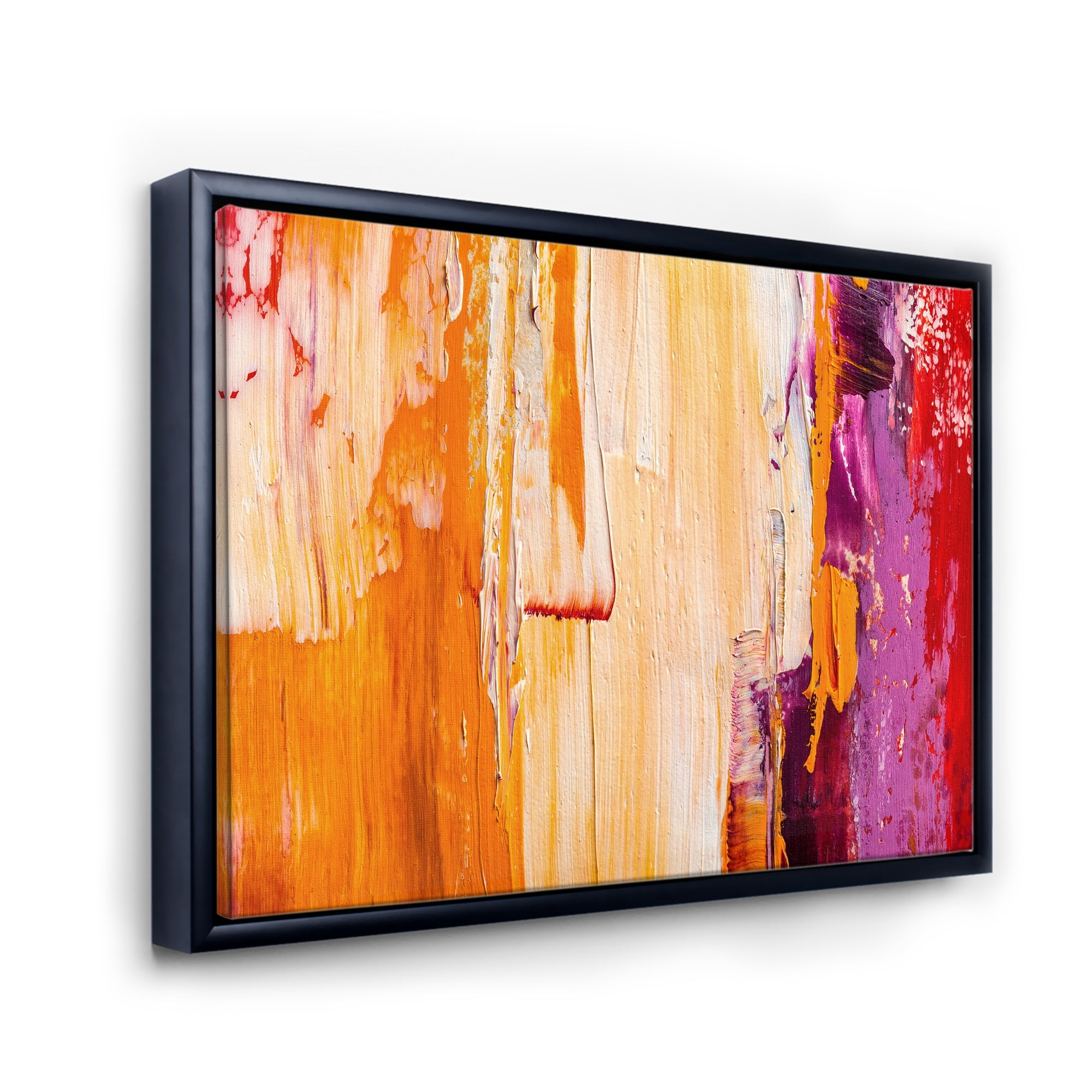 Designart 'Grunge Brown Abstract' Modern Framed Canvas Wall Art Print