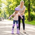 thumbnail image 4 of Gymax Patins à Roulettes pour Enfants 4 Tailles Réglables Patins Quad avec Roues Lumineuses pour Sports Violet, 4 of 9