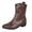 Brown, variant on Women's Faux Leather Ankle Booties Retro Pointed Toe Slip On Chunky Block Heel Low Dress Short Boots Flat Boots for Work Walking Size 36-43 Brown