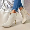 thumbnail image 5 of Mostsola Kitten Heel Ankle Boots for Women Side Zip Pointy Toe Bowknot Dress Booties Stiletto, 5 of 7