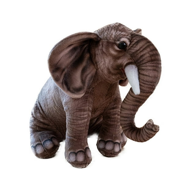 Muñeca de peluche realista con forma de elefante, peluche suave, 30 cm