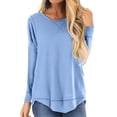 thumbnail image 4 of Design Tops for Women Long Sleeve Side Split Casual Loose Tunic Top, 4 of 4
