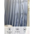 thumbnail image 6 of Sheer Curtains 96 inches Long, Navy Blue Wave Lines Gradient Minimalist Abstract Texture Light Filtering Sheer Window Curtains Rod Pocket Voile Drapes for Bedroom Living Room, 52"W x 96"L 2 Panels, 6 of 7