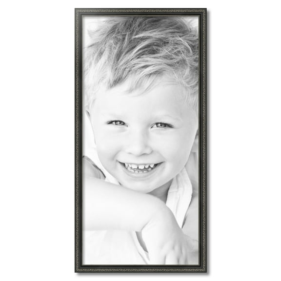 ArtToFrames 18" x 38" Antique Black Picture Frame, 18x38 inch Black Wood Poster Frame (WOM-5106)