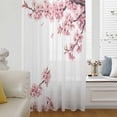 thumbnail image 6 of Pink Spring Floral Sheer Curtains 96 Inches Long, Elegant Pastoral Flowers Watercolor Light Filering Curtains, Privacy Drapes Simi Floor to Veiling Curtain for Living Room Bedroom Window Treatment, 6 of 9