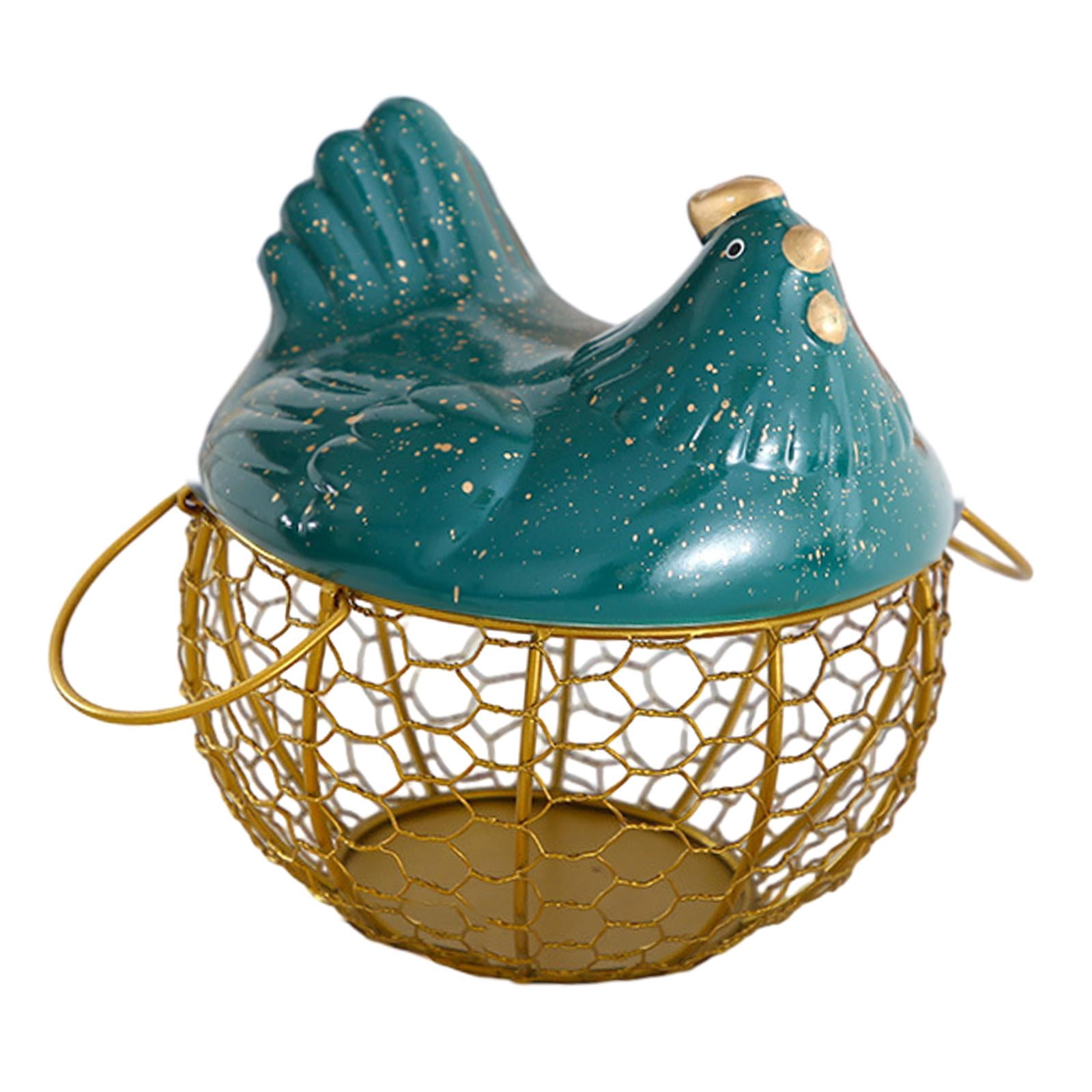 Egg Basket,Chicken Egg Storage Basket for Fresh Eggs Rustic,Egg Basket Countertop Egg Container Organizer,Ceramic Egg Storage Collect Basket Egg Holder,Farmhouse with Small Dot