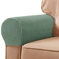 thumbnail image 2 of 2pcs Stretch Sofa Armrest Covers With Twist Pins, Spandex Jacquard Arm Covers For Chair Couch Sofa Non-slip Armchair Sofa Slipcover, Washable-Matcha green, 2 of 7