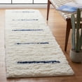 thumbnail image 6 of SAFAVIEH Kenya Siomha Striped Plush Wool Area Rug, Ivory/Navy, 6' x 9', 6 of 10