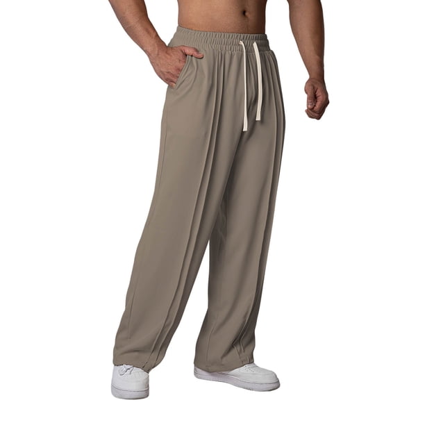 Pantalones largos para exteriores, rectos, de color liso, para deportes y ocio, sanitarios, finos, para hombre