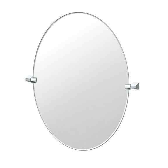 Gatco A-Line 32" Frameless Oval Mirror, Chrome