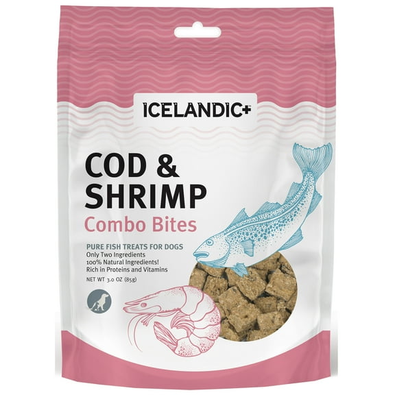 Icelandic Cod & Shrimp Combo Bites Dog Treat 3.0-oz Bag