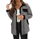 thumbnail image 1 of Chaqueta de Franela A Cuadros con Botones, Estilo Casual, Larga, con Bolsillos, Ideal para Otoño. Negro L, 1 of 3